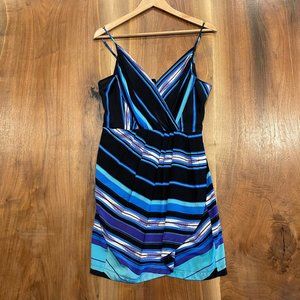 Yumi Kim Blue and Black Striped Mini Dress